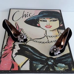*Poetic Licence London black velveteen heels